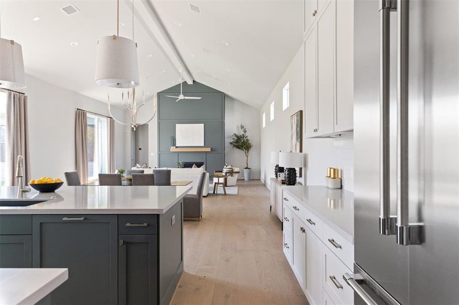 Stunning high cathedral ceiling throughout living area.