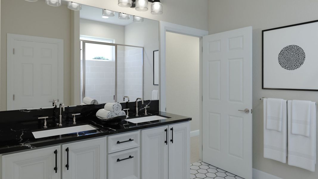 Primary Bathroom | Cascade | Courtyards at Waterstone | New homes in Palm Bay, FL | Landsea Homes