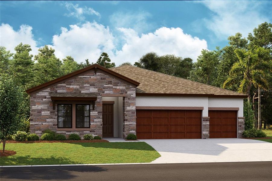 New construction Single-Family house 11152 Rustic Timber Loop, San Antonio, FL 33576 Islamorada I- photo