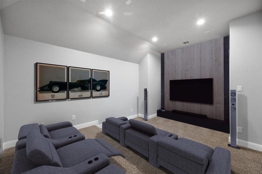 Home theater virtually staged