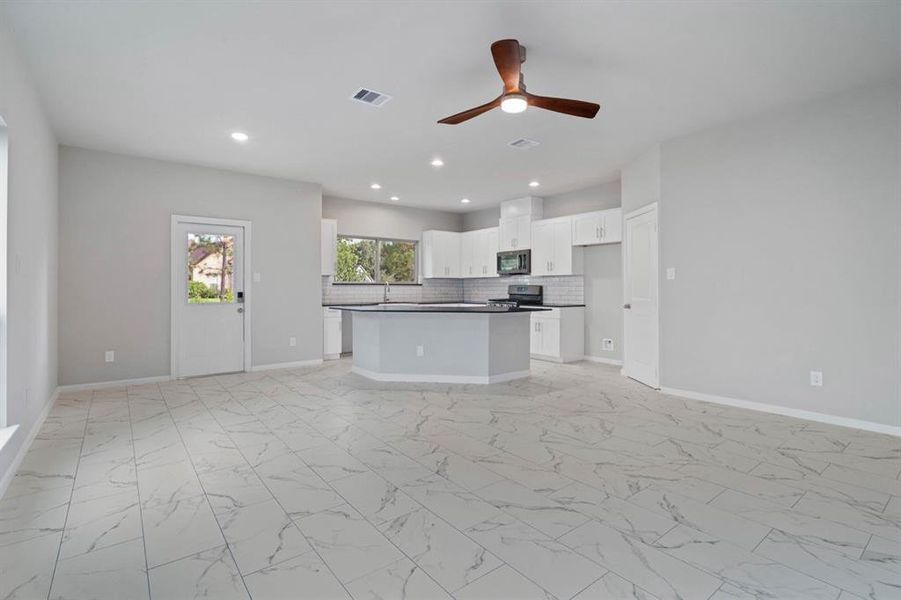 Beautiful of the kitchen from the living room.