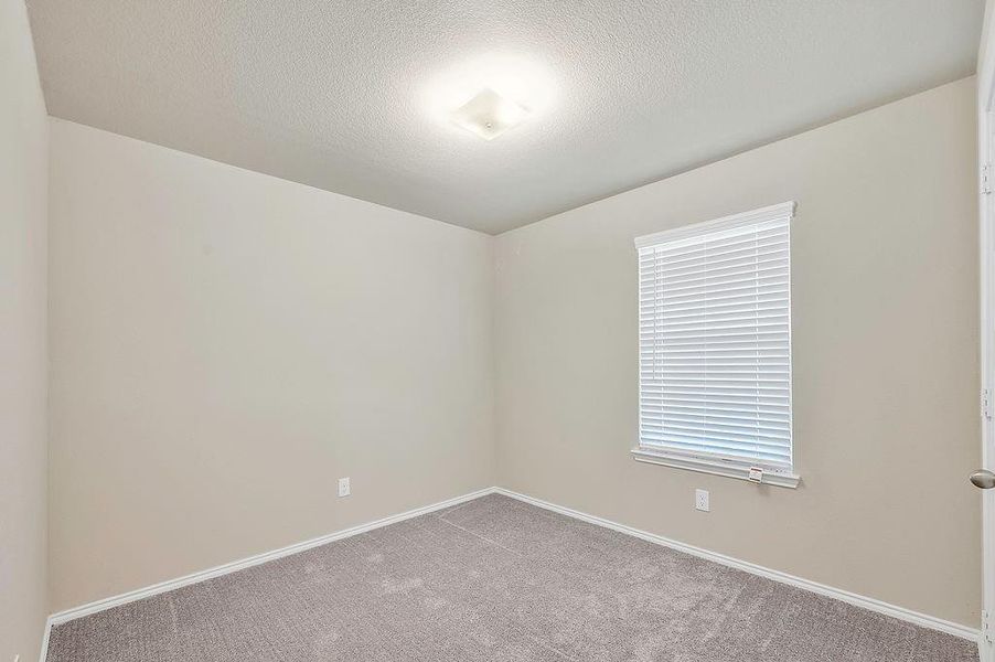 Unfurnished room with a textured ceiling and carpet