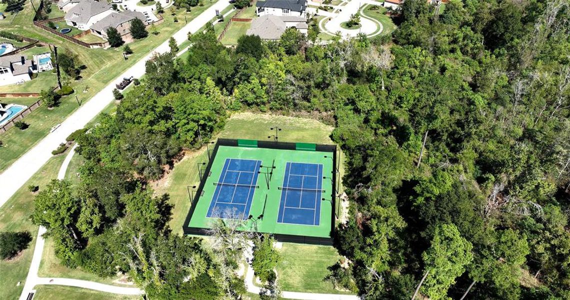 Tennis courts and a fitness center.