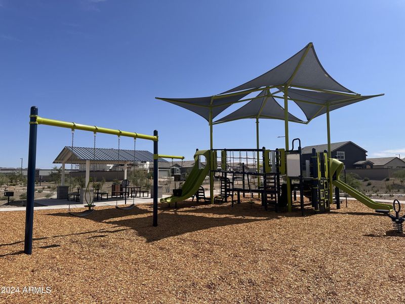 Swing set and play area