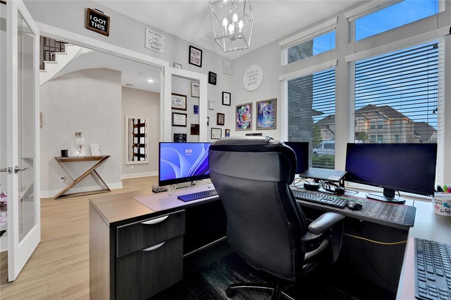 Home Office with Double Doors