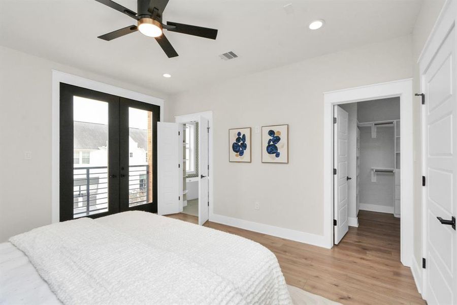 Primary Bedroom: Pre-wired speakers for a personalized audio sanctuary.