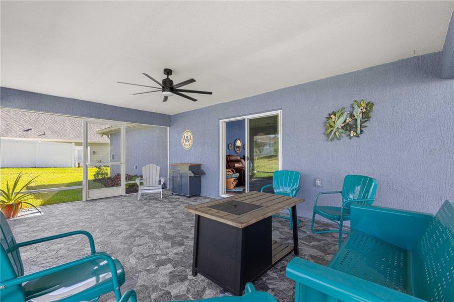 Sliding glass doors lead from family room to screened in porch.  Lots of space for entertaining