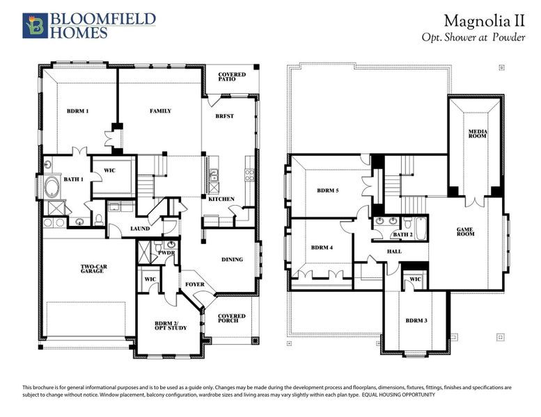 Magnolia Opt Shower at Powder Room Floor Plan