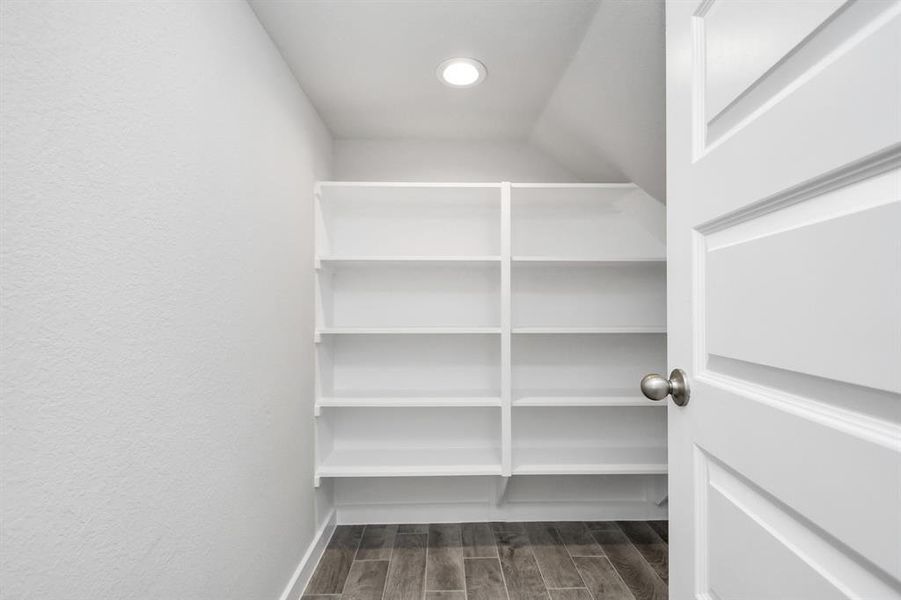 Walk in Pantry for all your food storage needs.