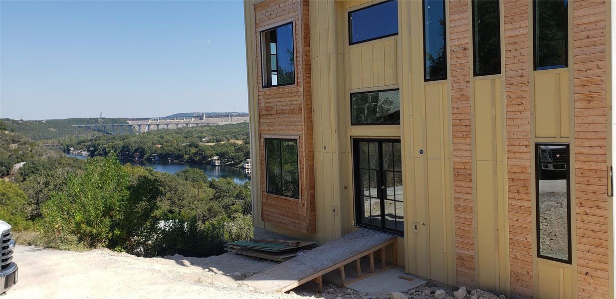 Front entry notice the lake and hill country views.