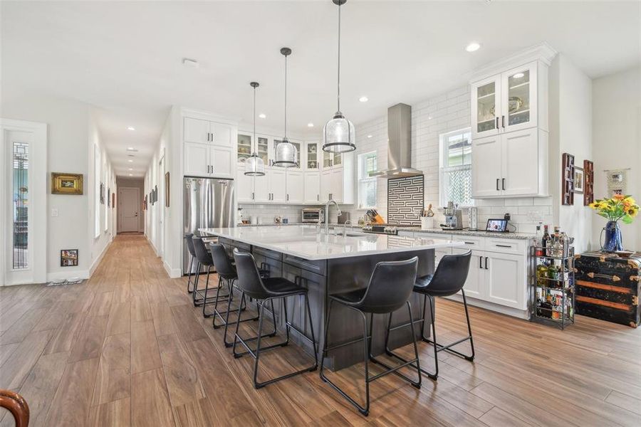 Kitchen Island and Hallway