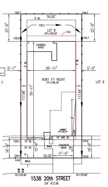 1538 20th Street preliminary plot plan