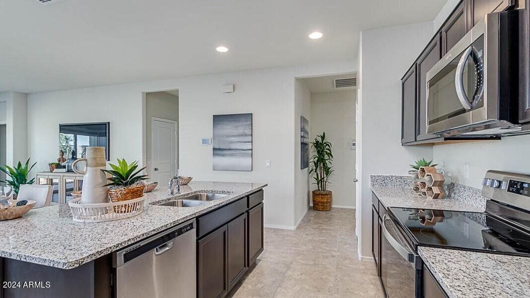 Kitchen Island and Hallways