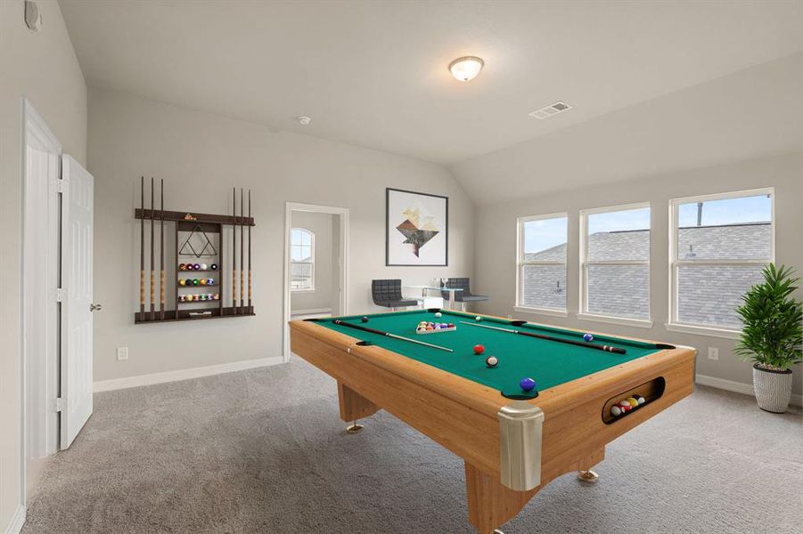 As you make your way upstairs this exceptional game room is a standout feature in this remarkable property, offering a space that combines luxury and fun for all ages.