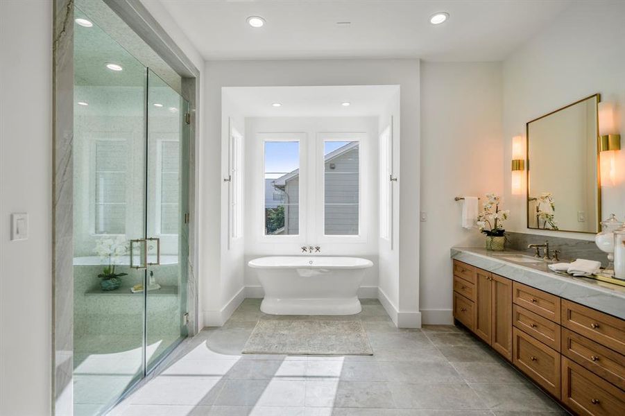 A perfect nook for your soaking tub... where you will exhale the day away.