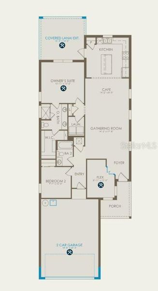 Floor plan configured with selected options