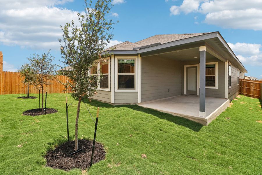 Back exterior of the Hughes floorplan at a Meritage Homes community.