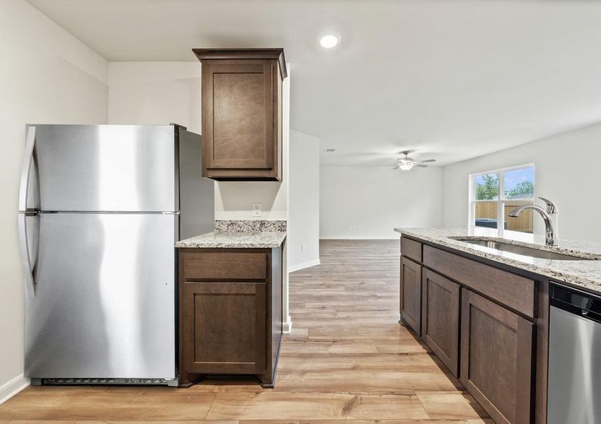 The appliances in the kitchen of the Rio Grande are stainless-steel.