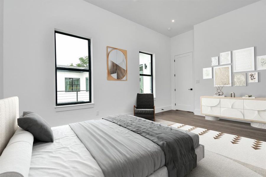 Generously sized secondary bedrooms, complete with private bathroom,  spacious walk-in closets and elegant flooring. Enjoy abundant natural light streaming in through the large window for your personal sanctuary.