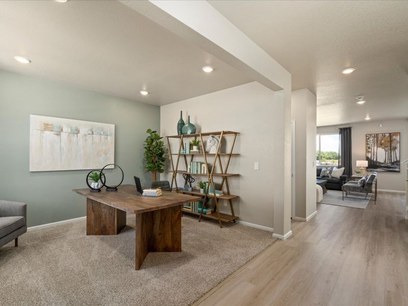 Evergreen Floorplan interior image taken at a Meritage Homes community in Windsor, CO.