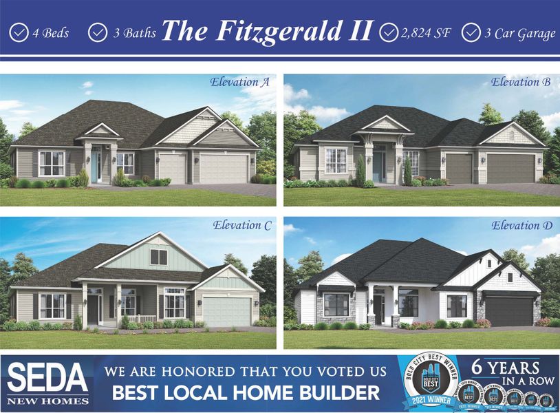 New construction Single-Family house Fitzgerald II, 2439 Cabbage Hammock Road, St. Augustine South, FL 32092 - photo