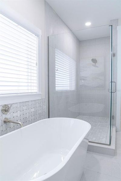 Primary Separate Freestanding Tub & Shower