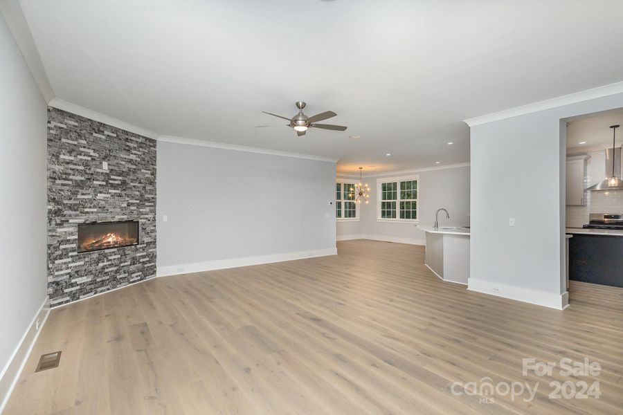 Family room with the fireplace