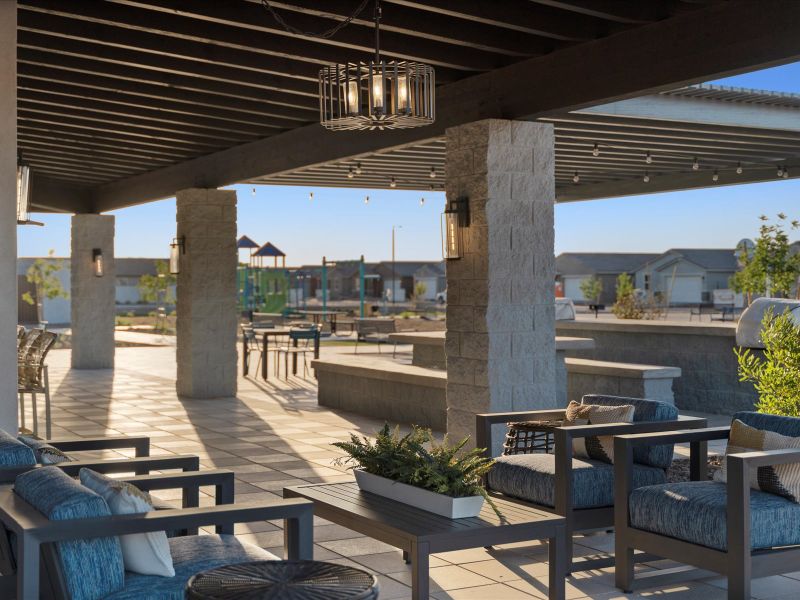 Outdoor Patio at Bella Vista Trails Amenity Center