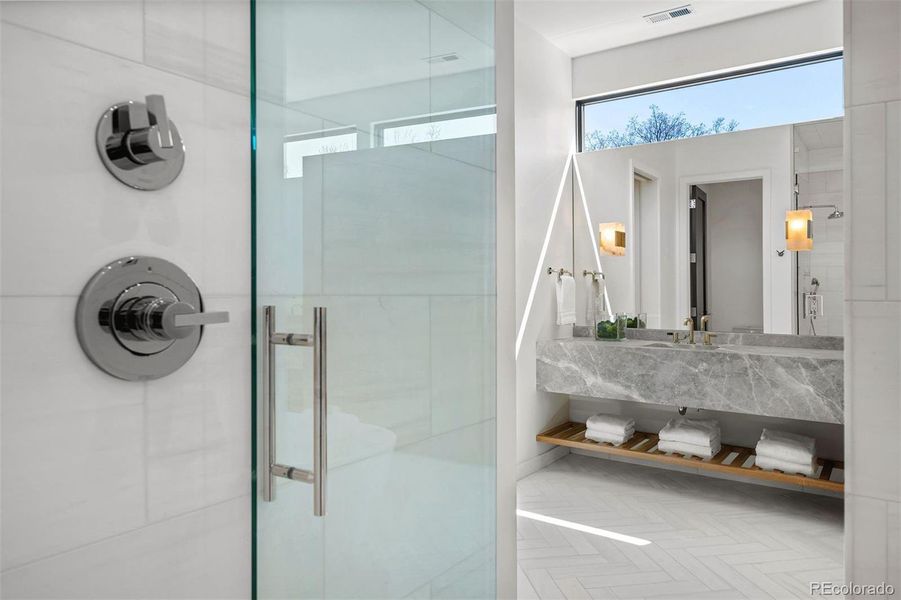 Enormous steam shower for two