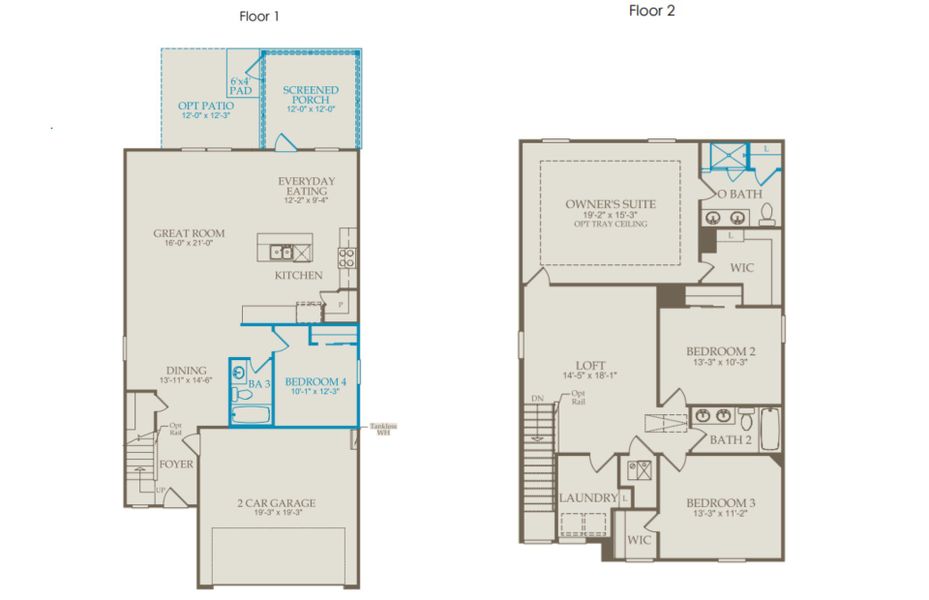 Floor Plan Level 1 and Floor Plan Level 2