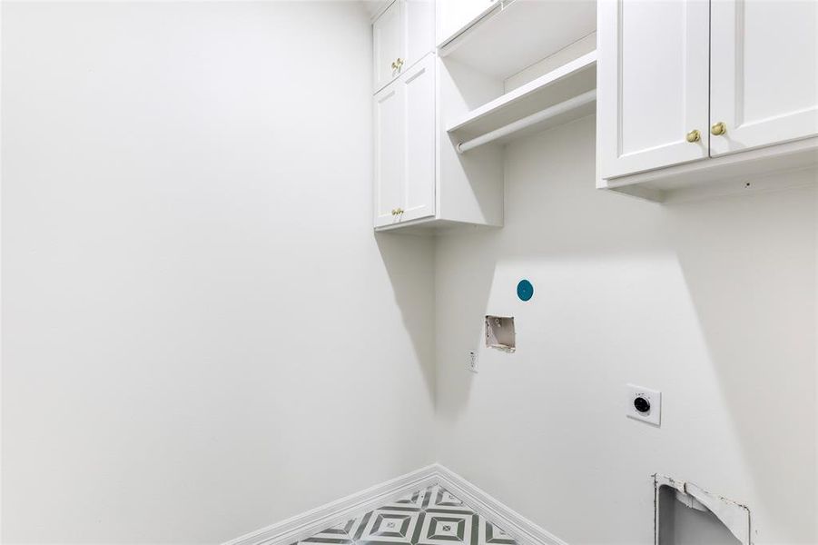 Laundry Room with Custom Cabinets