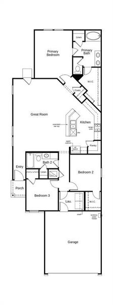 This floor plan features 3 bedrooms, 2 full baths, and over 1,500 square feet of living space