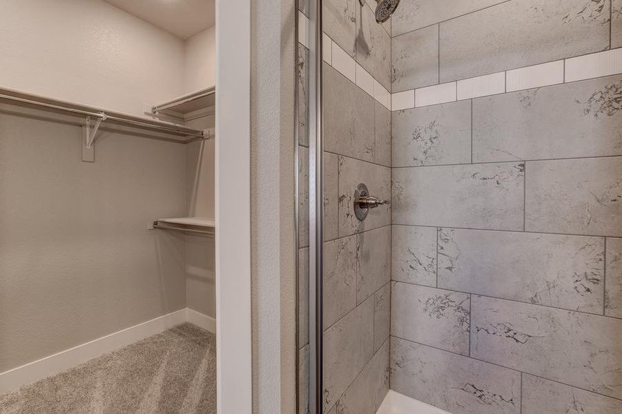 Primary Shower and Closet  - Not Actual Home - Finishes May Vary