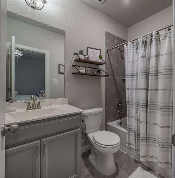 bath 2 with tub shower combo and granite counter top