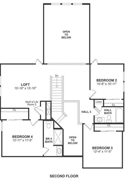 The Omaha floor plan by K. Hovnanian Homes. 2nd Floor shown. *Prices, plans, dimensions, features, specifications, materials, and availability of homes or communities are subject to change without notice or obligation.