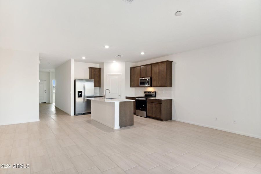 great room to kitchen