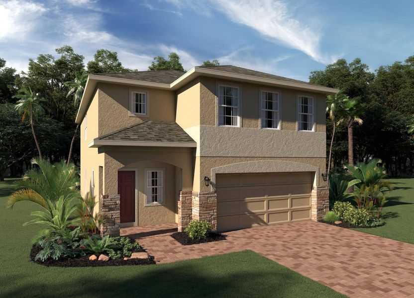 Elevation 1 with Optional Stone - Sanibel by Landsea Homes