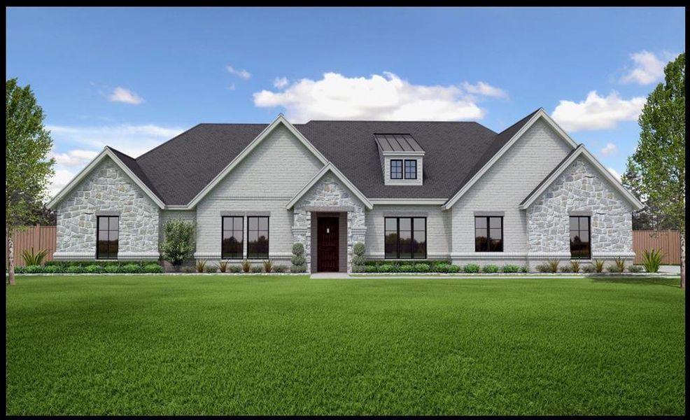 View of front of house featuring a front lawn