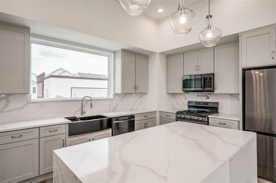 Contemporary kitchen with all appliances included!