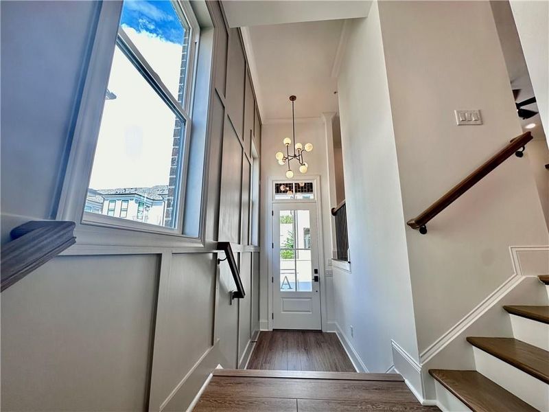 This unit allows for natural light with additional windows in the stairwell