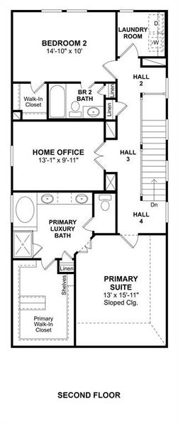 The Naples floor plan by K. Hovnanian Homes. 2nd floor shown. * Prices, plans, dimensions, features, specifications, materials, and availability or homes or communities are subject to change without notice or obligation.