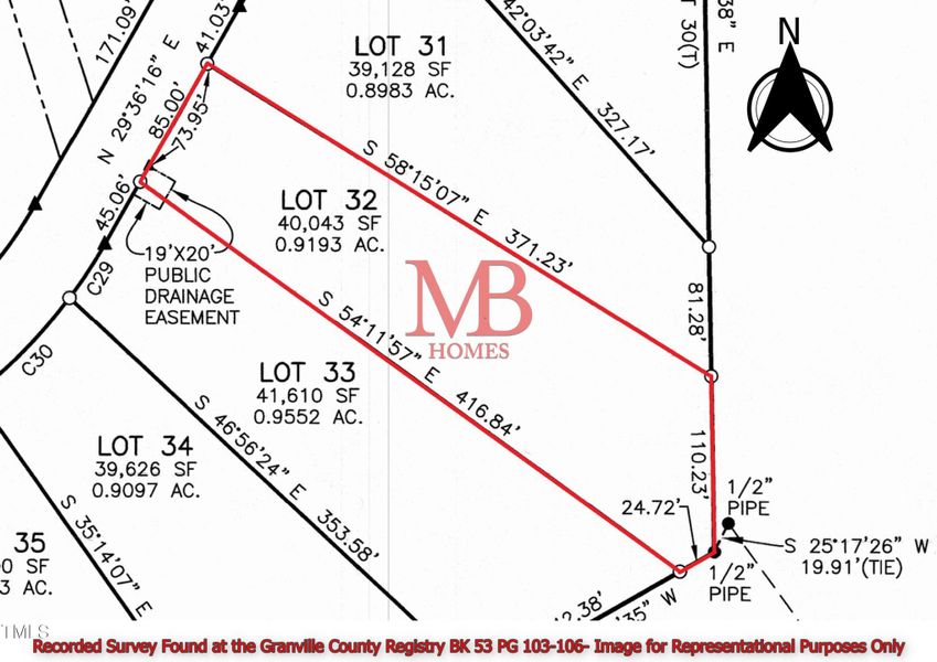 Lot Image w logo and north compass