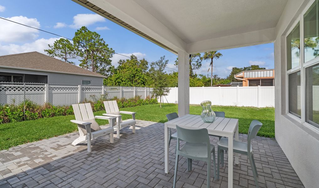 Covered patio for entertaining outdoors