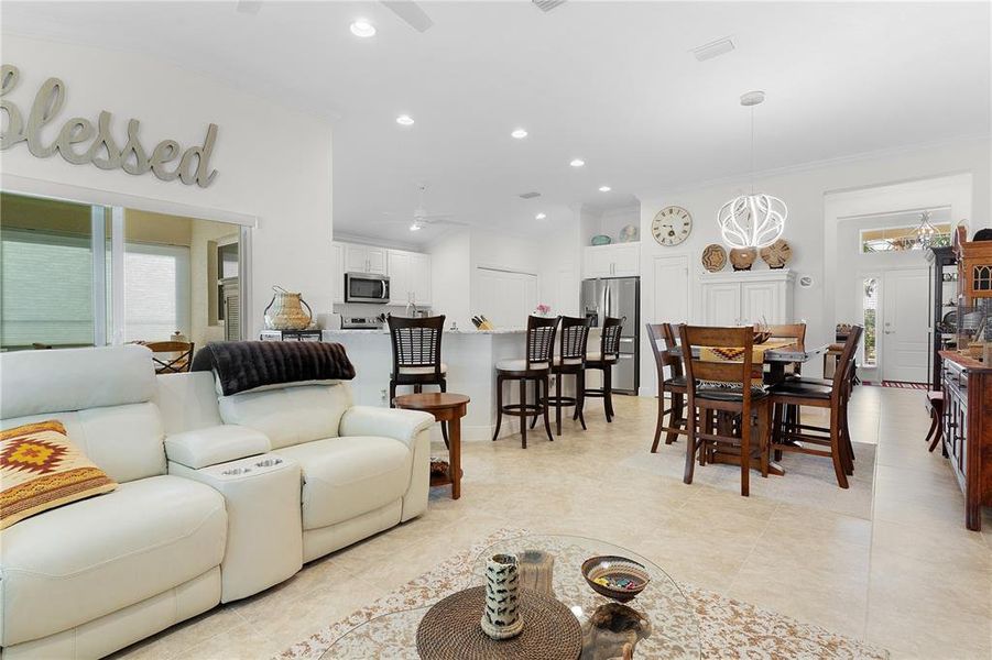 Open Floorplan with High Ceilings.