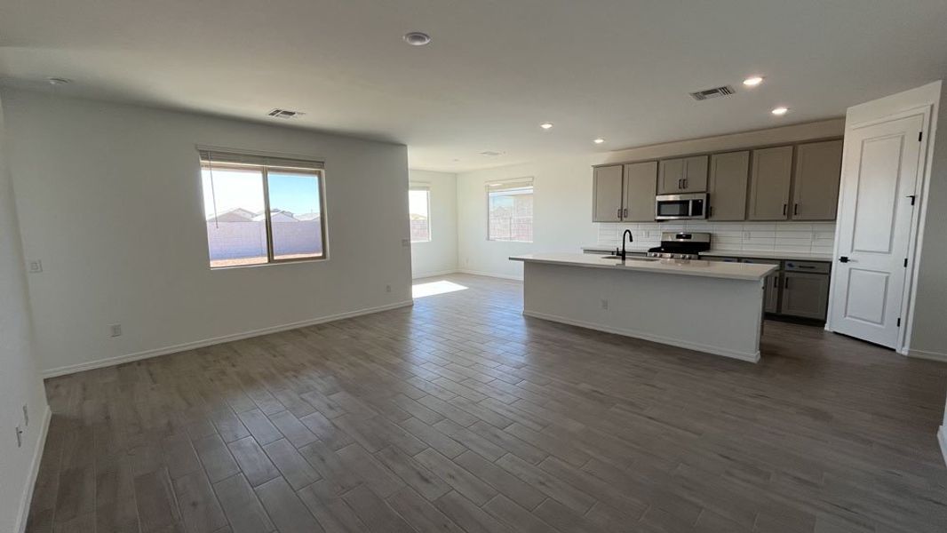 Great room and kitchen