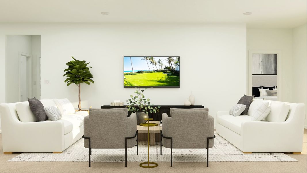 Princeton plan living room