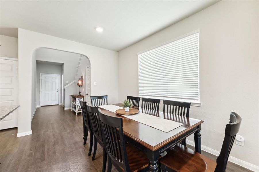 The open flow of this home invites ease of entertaining. Large spacers accommodate plenty of room for your family and friends to dine and relax.