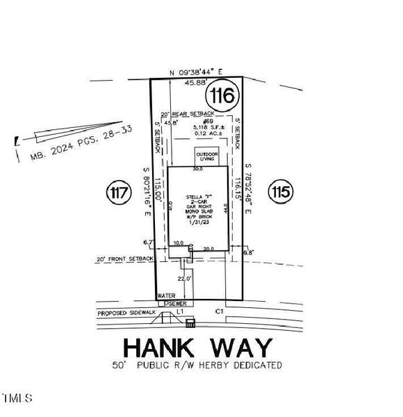 69 Hank Way Plot Plan