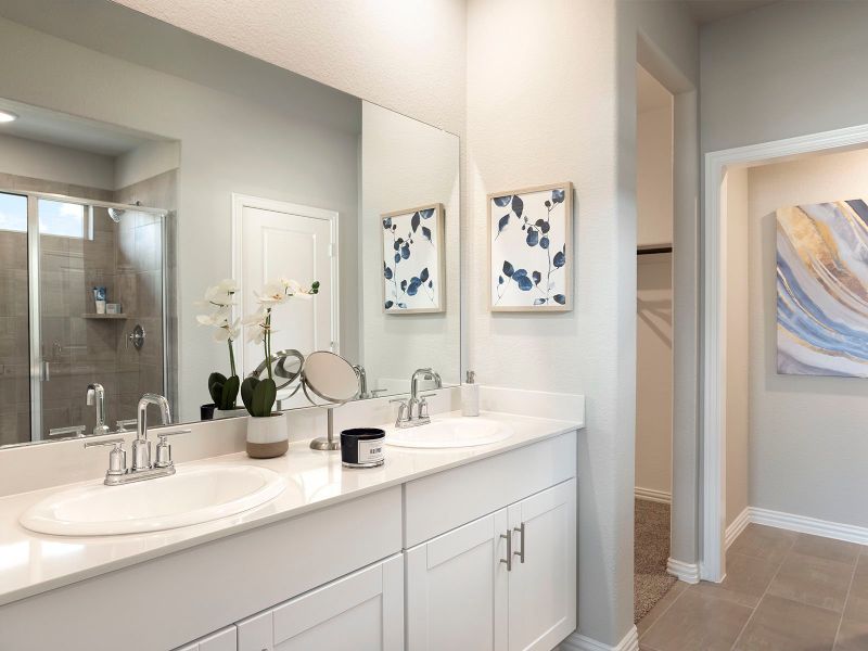 Your primary bathroom retreat features an amazing walk-in closet