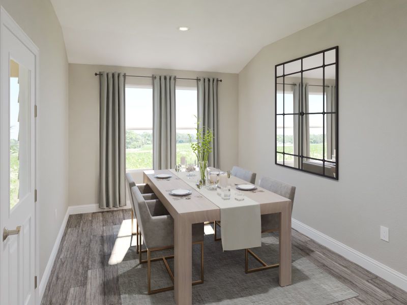 Enjoy family dinners around the dining room table.